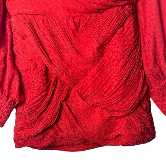 Free People Let’s Dance Red Jacquard Mini Dress Sz 8 NWT - Picture 5 of 15